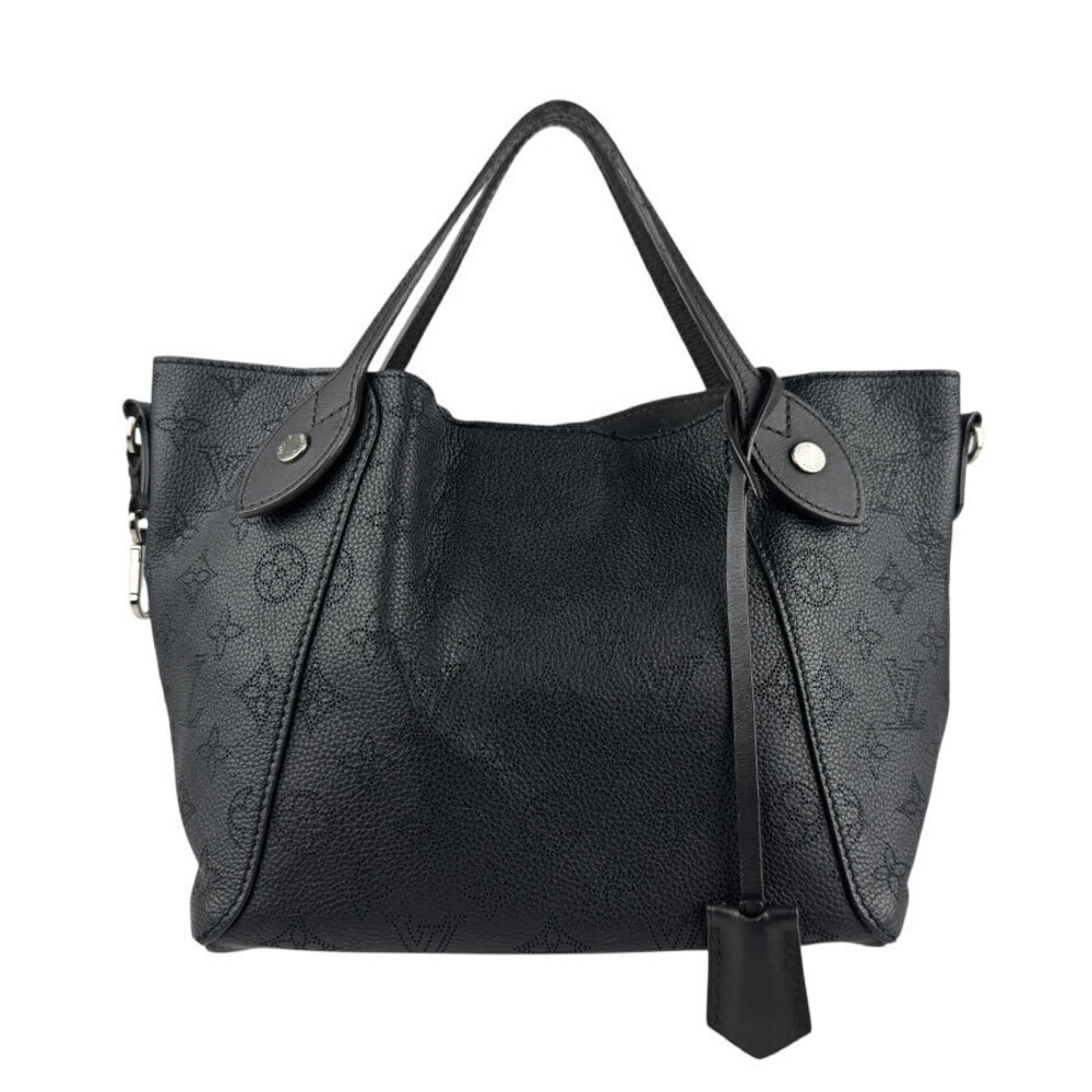 Louis Vuitton Monogram Mahina Hina 2Way Shoulder Bag Leather Dark Brown Black